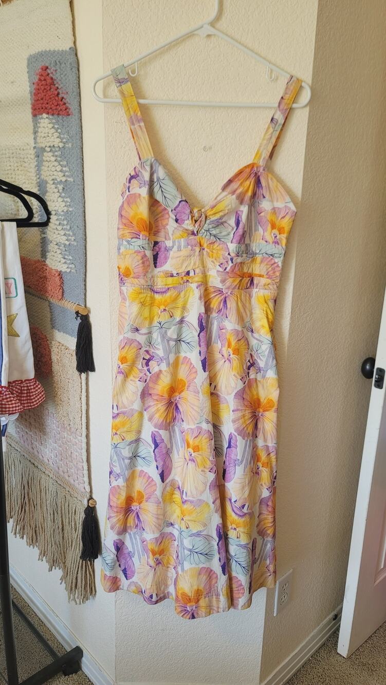 Anthro Cecilia Pettersson Tie-Front Midi Dress, sz 8